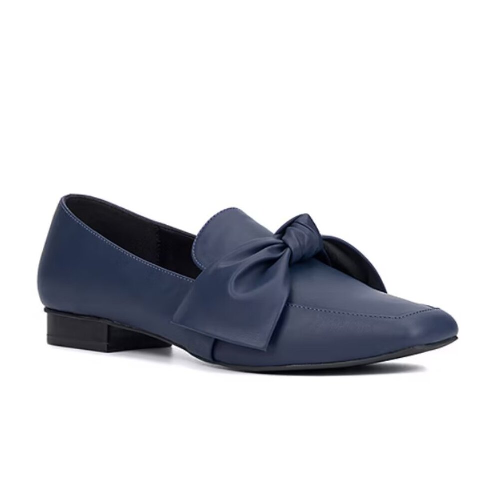 NiB N Y & C Women's Dominica Square Toe Ballet Flats Navy Size 8 M $70 RY1431